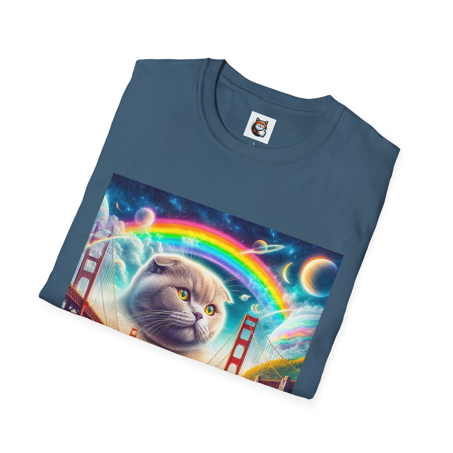 Scottish Fold Cat pretty rainbow  T-Shirt