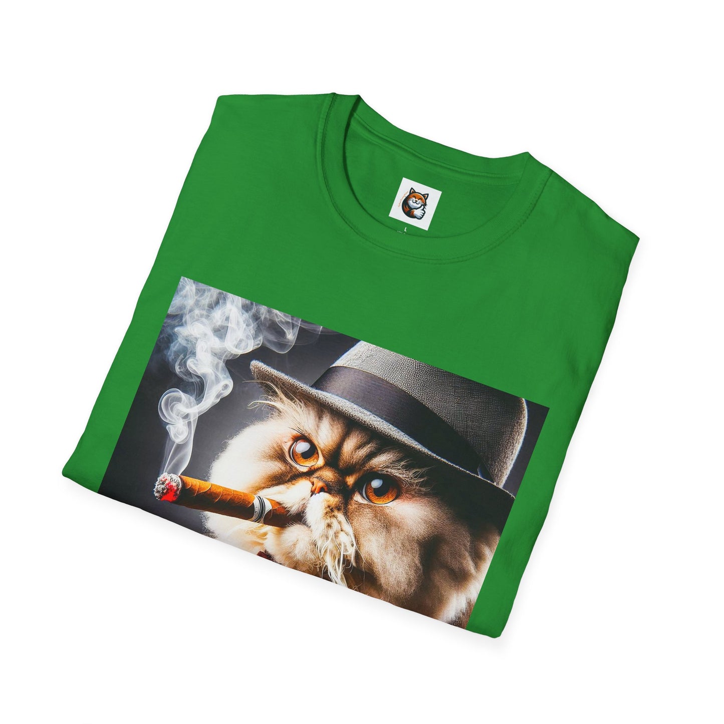 Selkirk Rex Cat T-Shirt cigar smoking