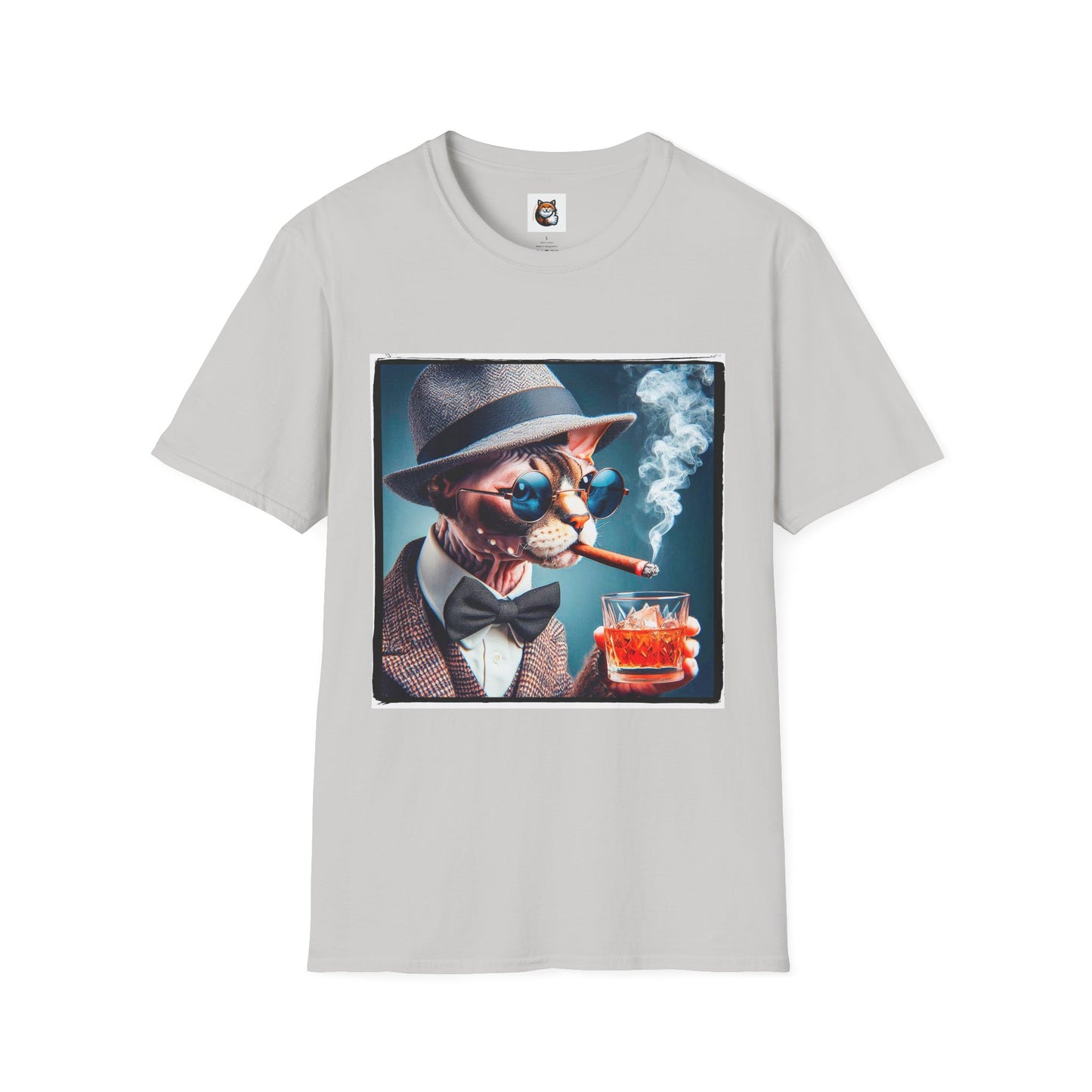Devon Rex Cat smoking Softstyle T-Shirt