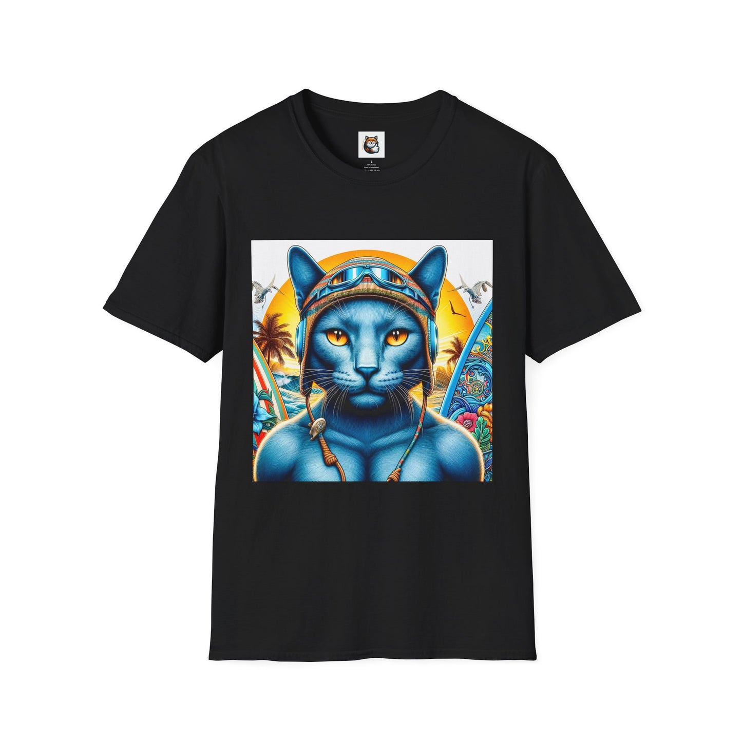Russian Blue Cat Unisex Softstyle T-Shirt