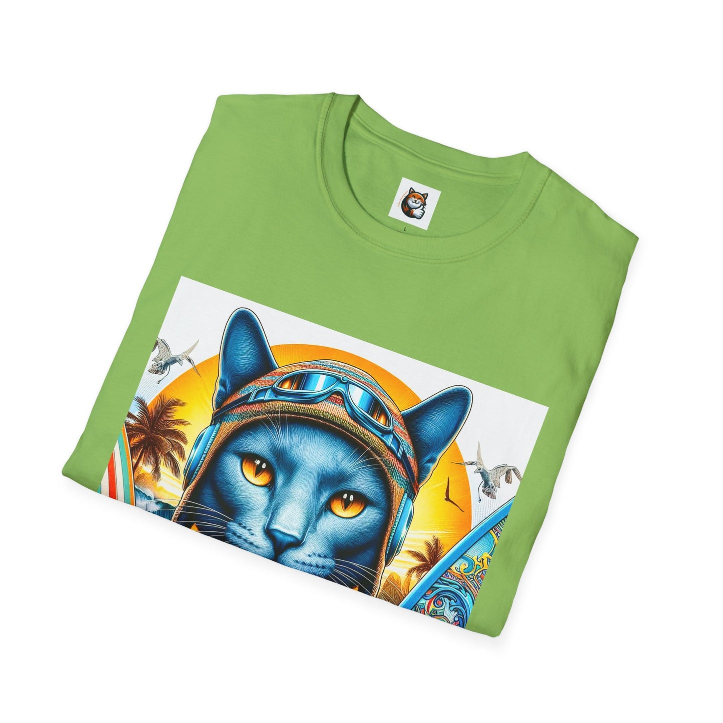 Russian Blue Cat Unisex Softstyle T-Shirt