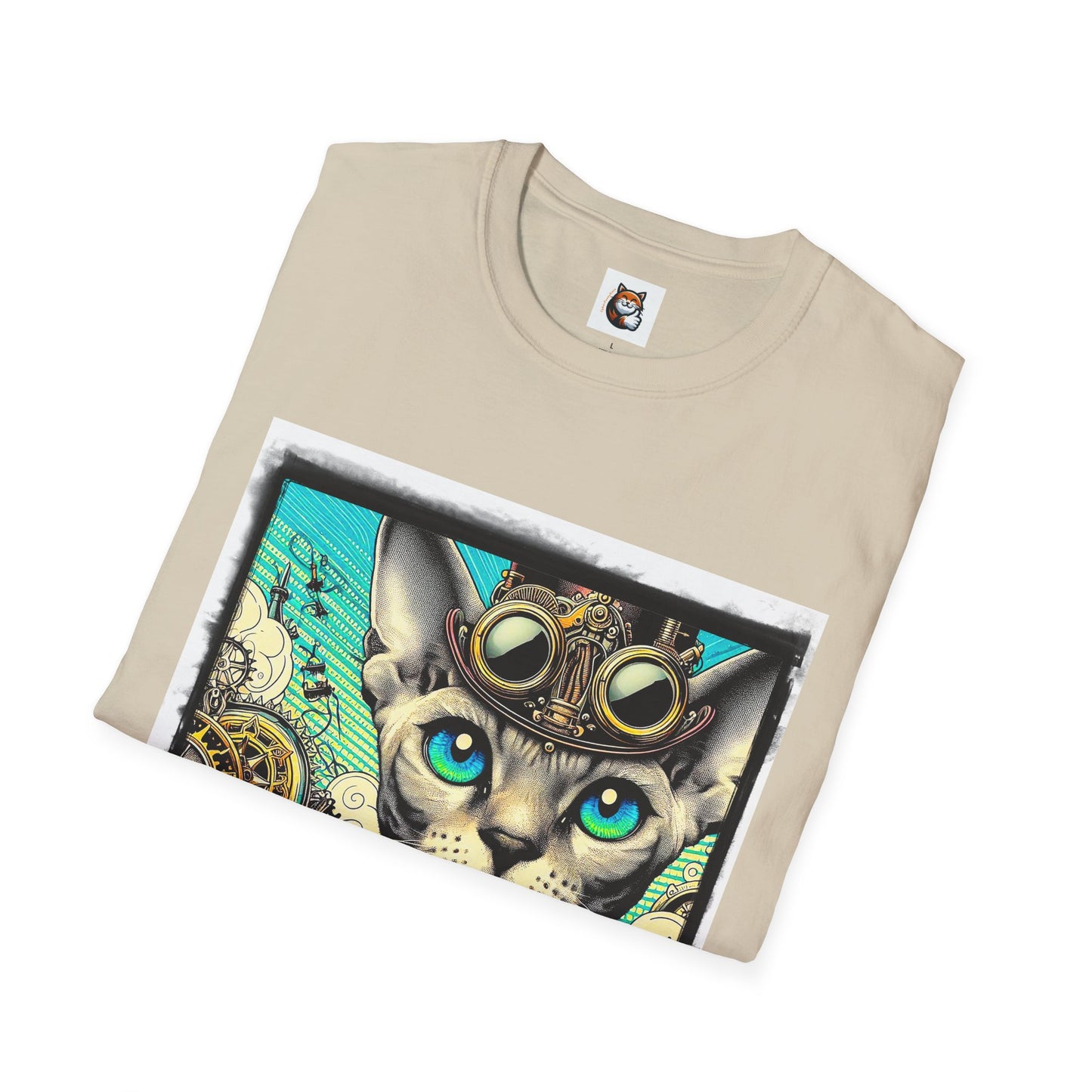 Devon Rex Cat steam punk Softstyle T-Shirt