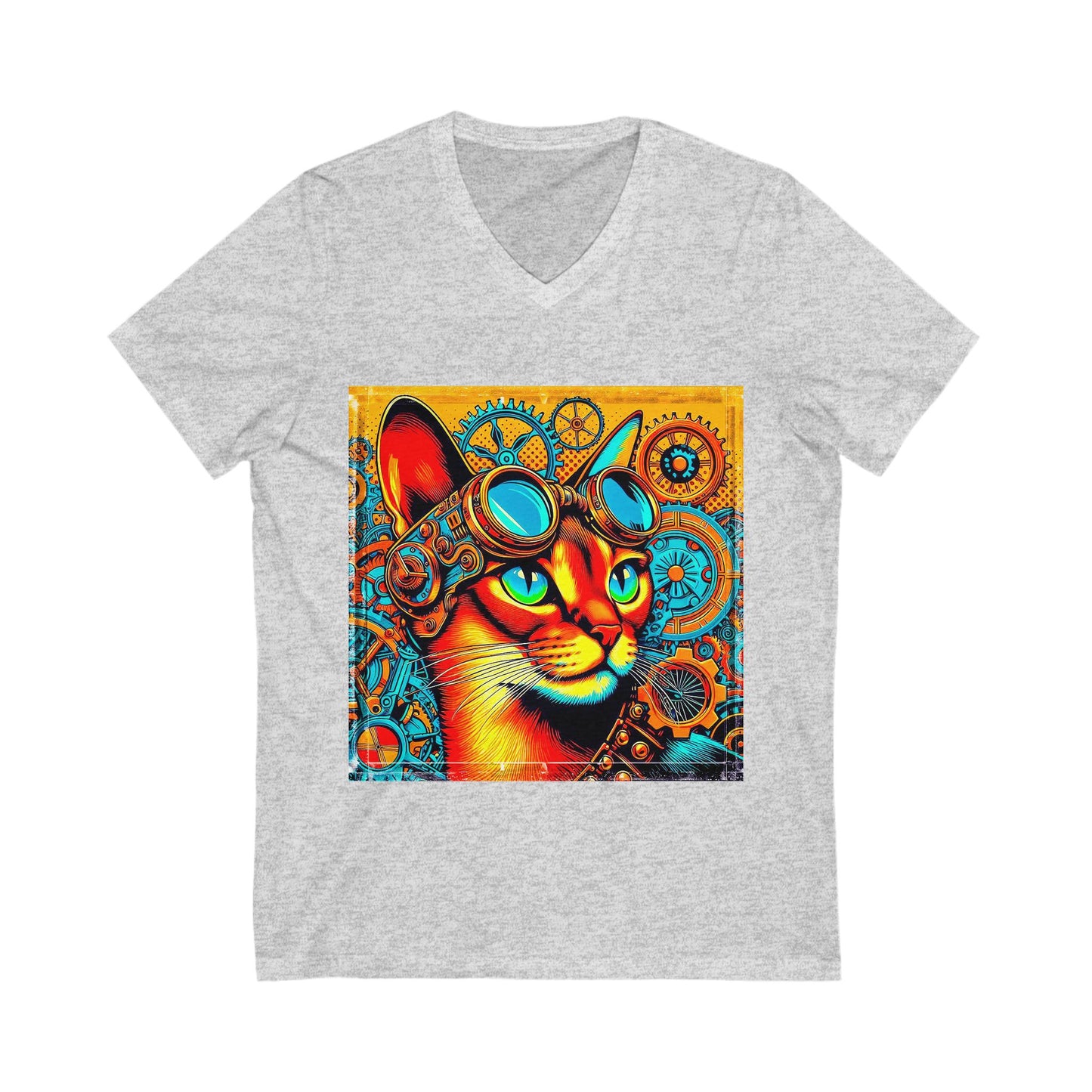 Abyssinian steam punk  Jersey Short Sleeve V-Neck Tee