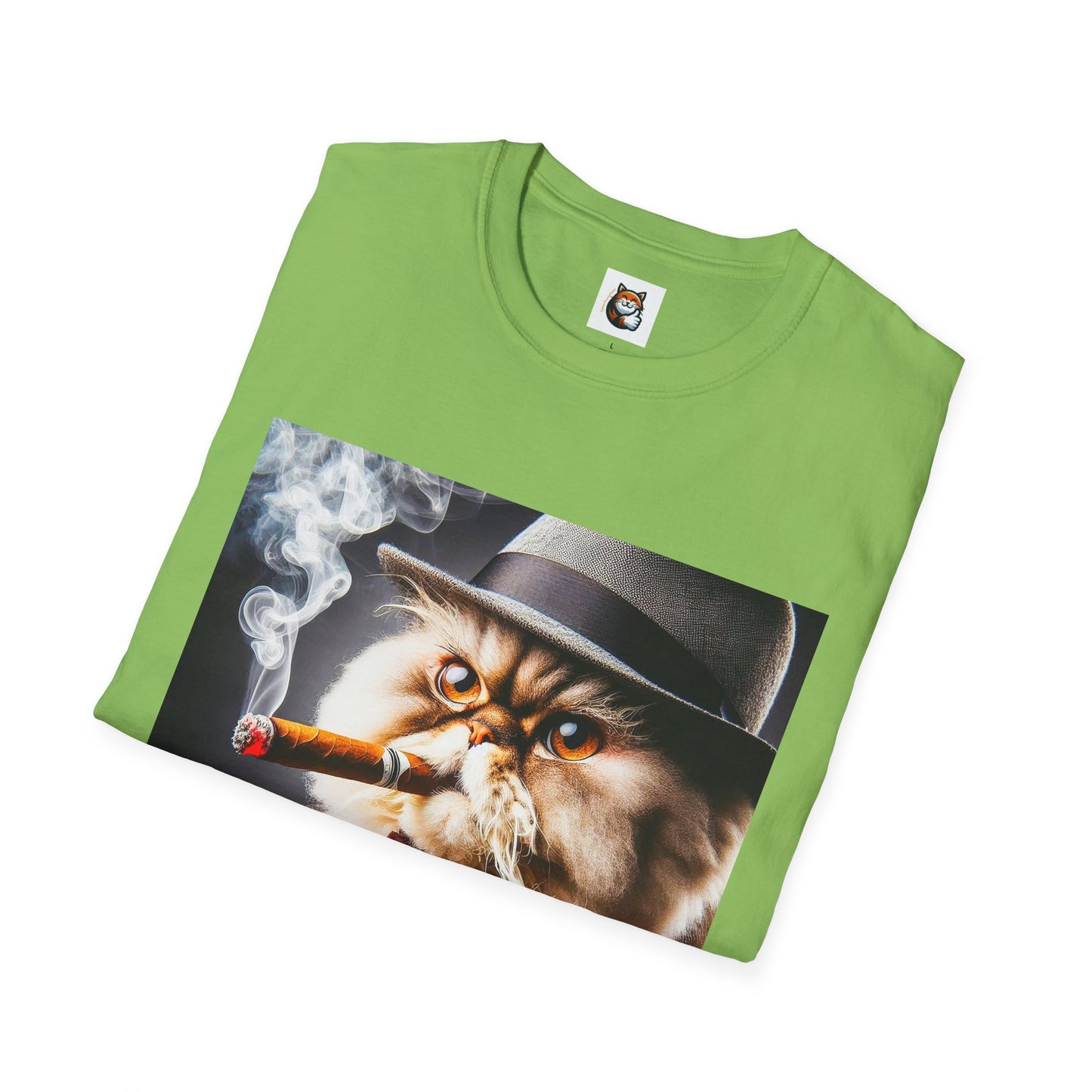 Selkirk Rex Cat T-Shirt cigar smoking