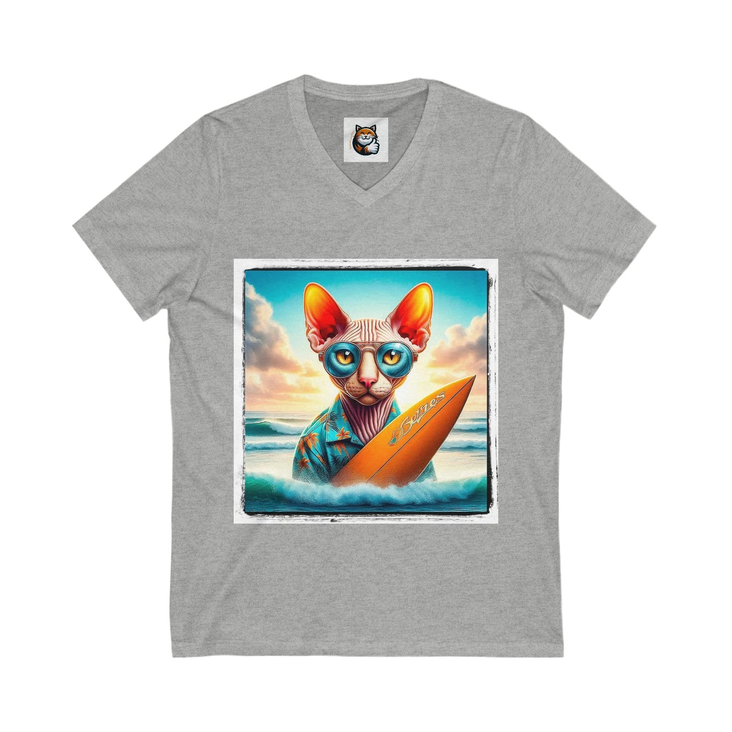 Cornish Rex Cat surfer Tee by Printify