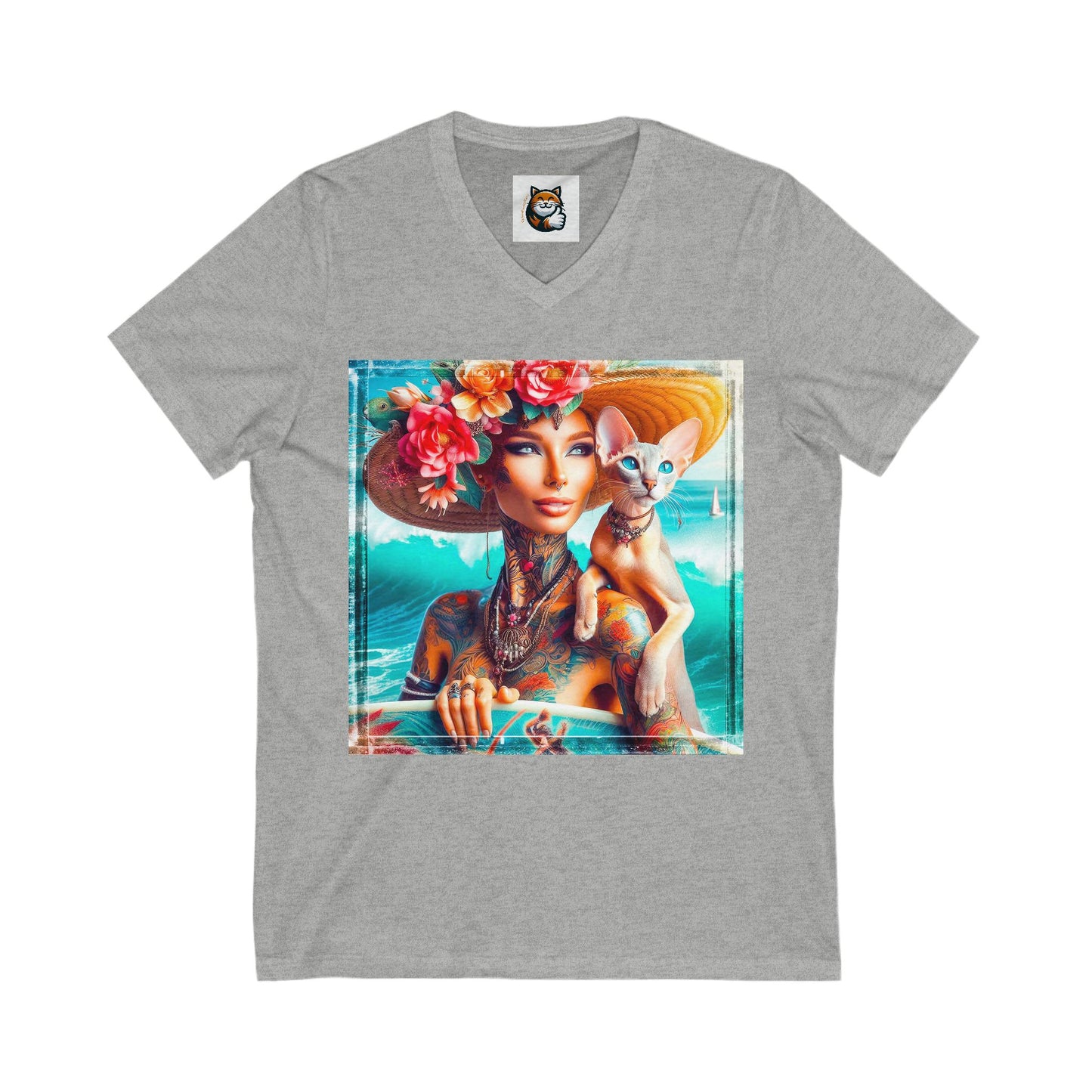 Oriental Shorthair Unisex Jersey Short Sleeve V-Neck Tee