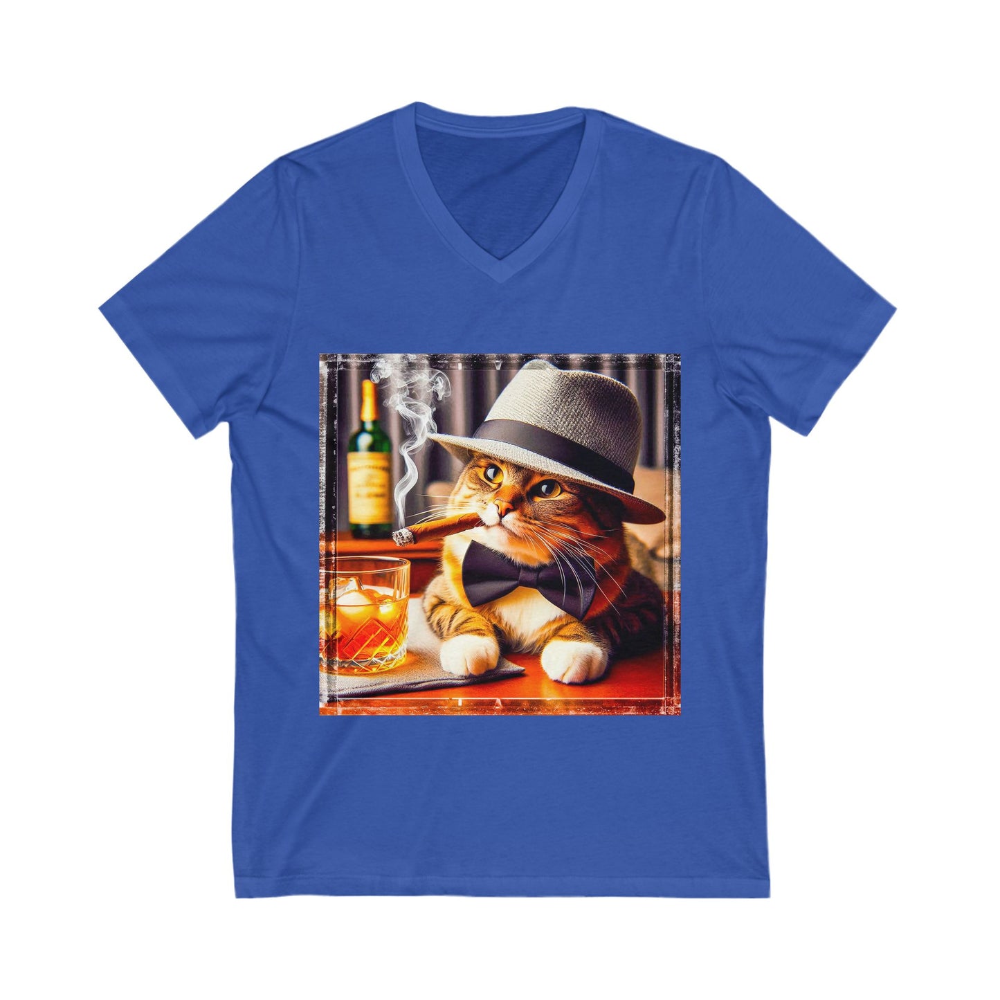 Domestic Cat Unisex Jersey Short Sleeve V-Neck Tee