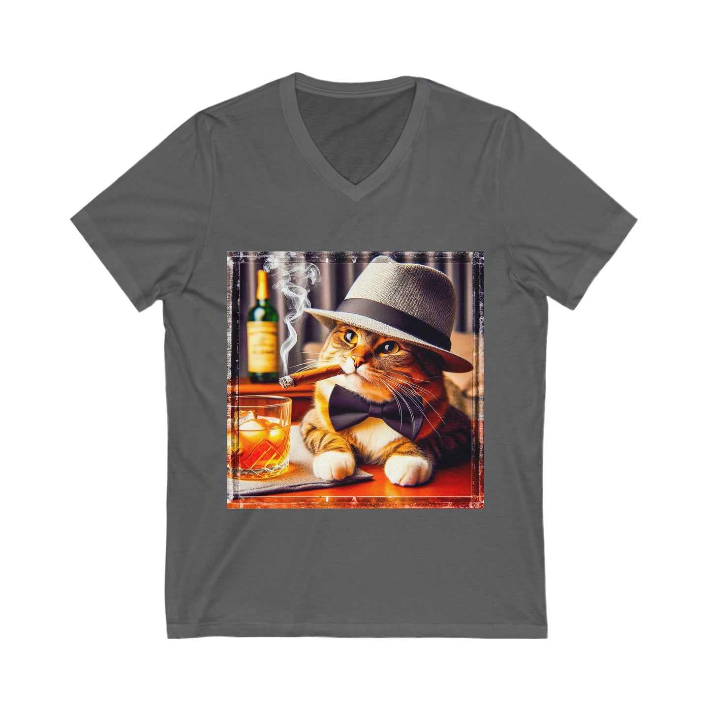 Domestic Cat Unisex Jersey Short Sleeve V-Neck Tee
