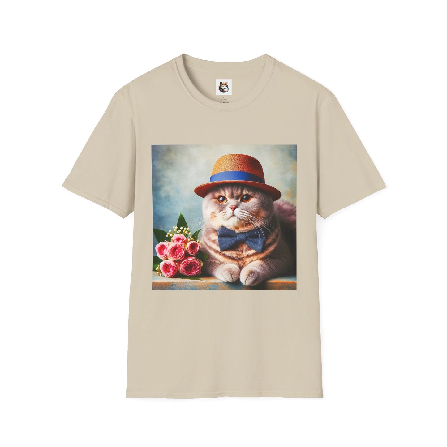 British Shorthair  hat and bow Unisex Softstyle T-Shirt
