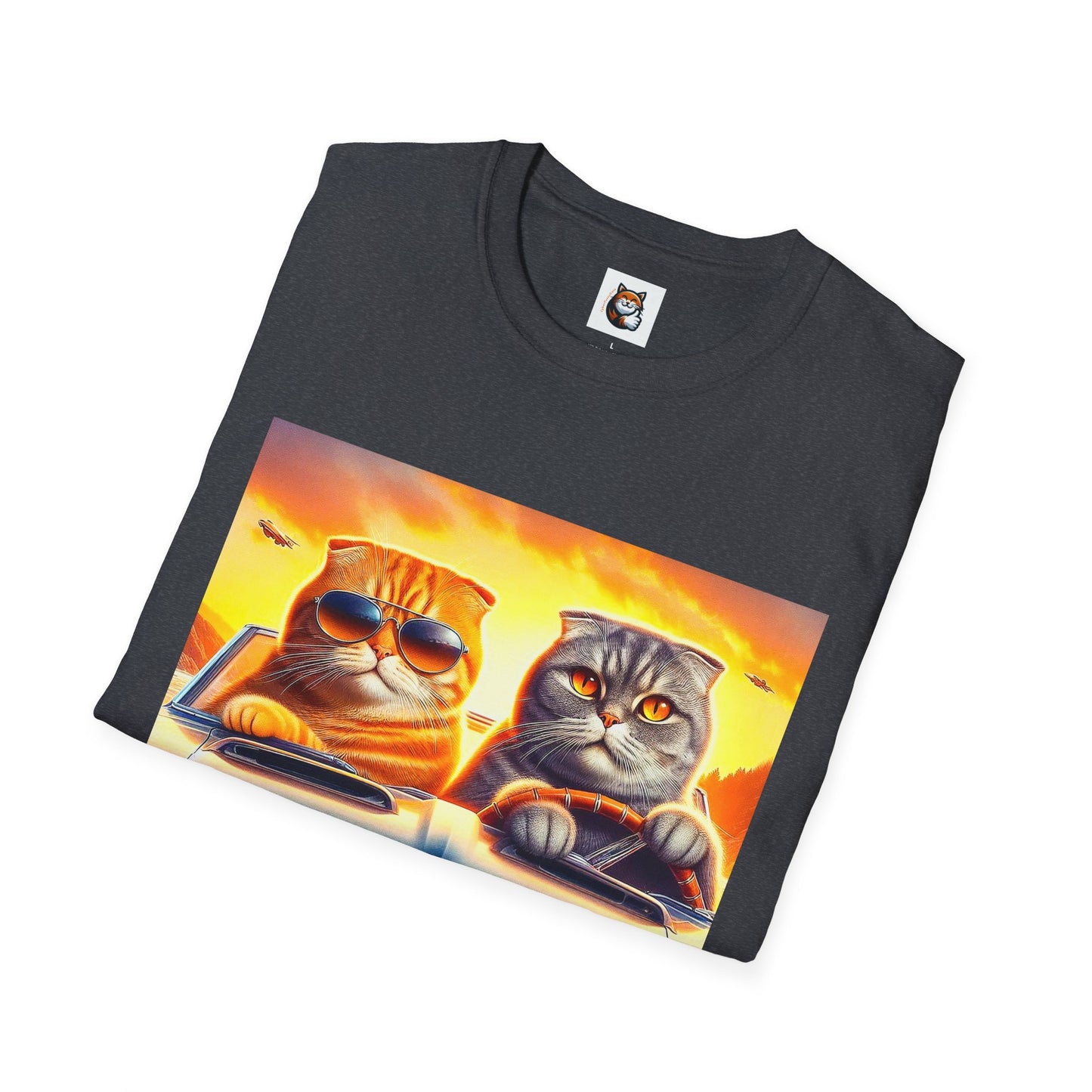 Scottish Fold driving couple  T-Shirt