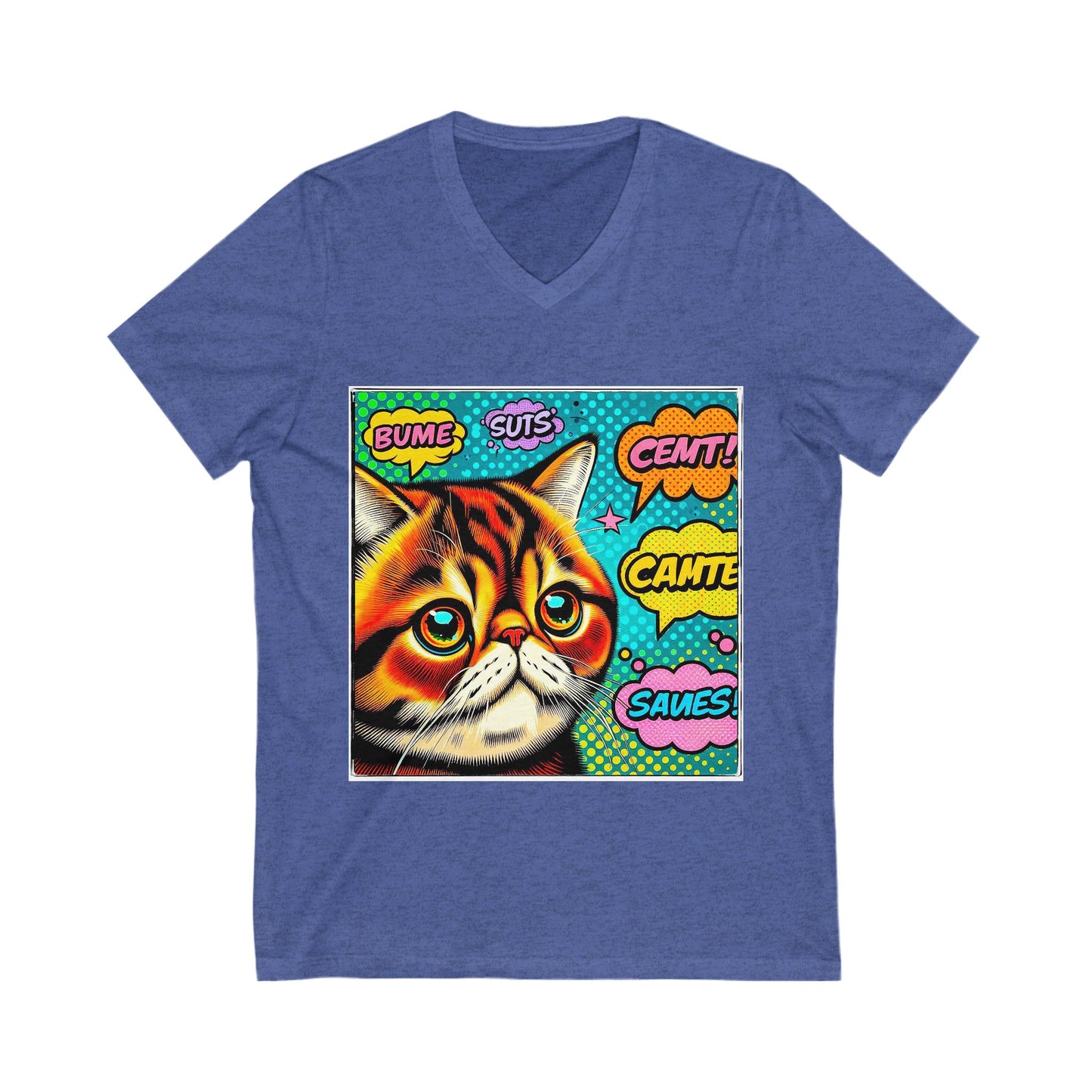 Exotic Shorthair Cat Unisex Jersey Short Sleeve V-Neck Tee