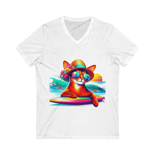 Abyssinian surfing Short Sleeve V-Neck Tee