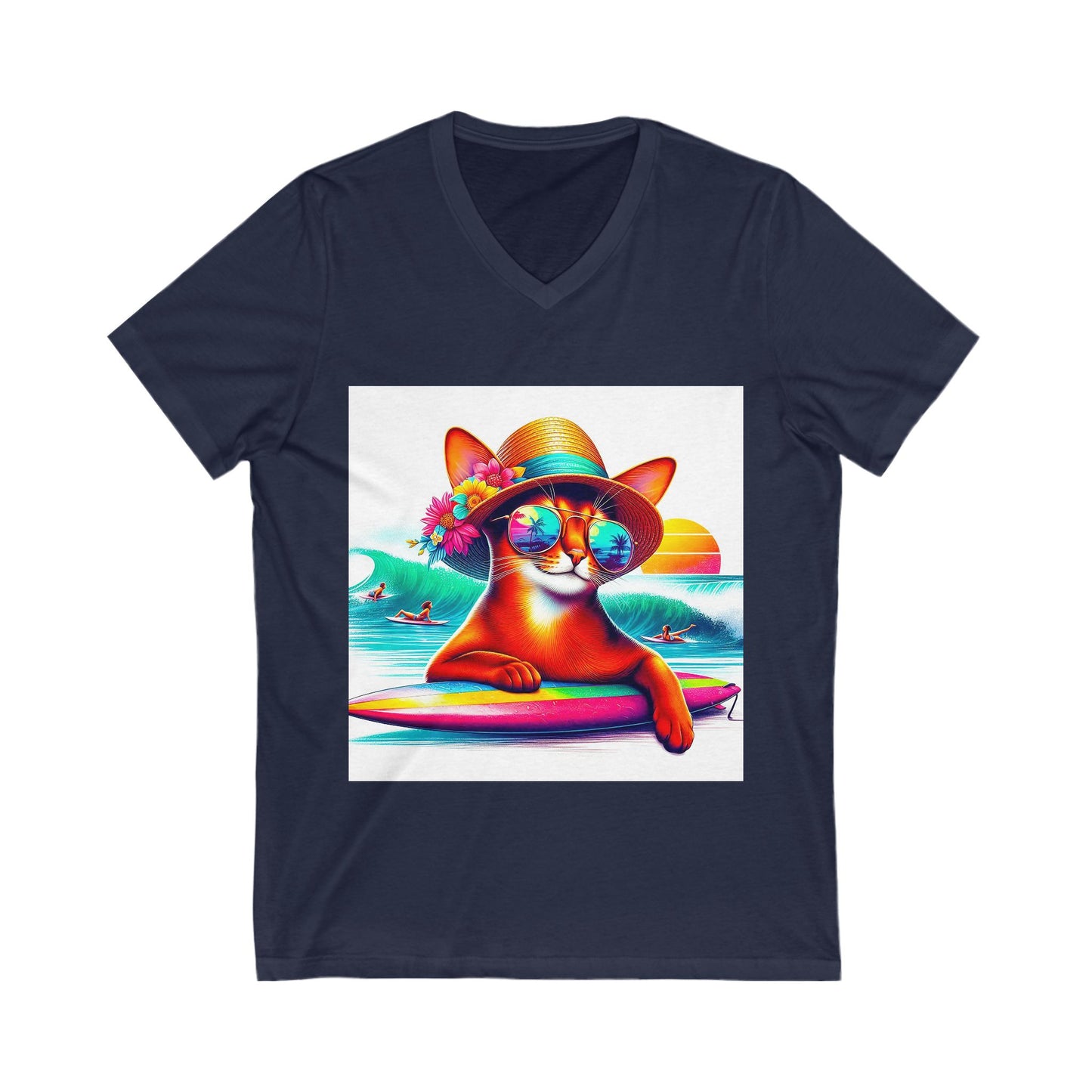 Abyssinian surfing Short Sleeve V-Neck Tee