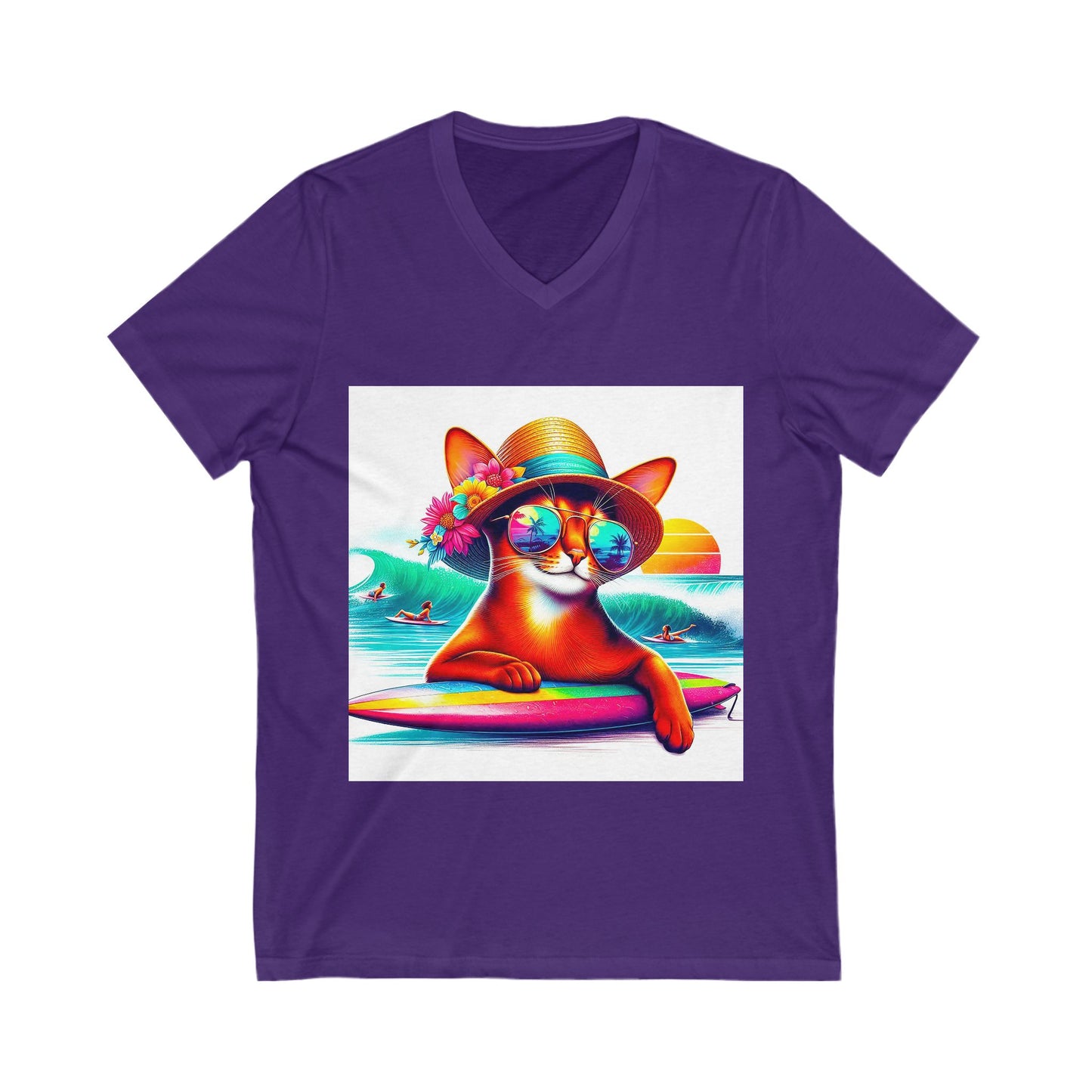 Abyssinian surfing Short Sleeve V-Neck Tee