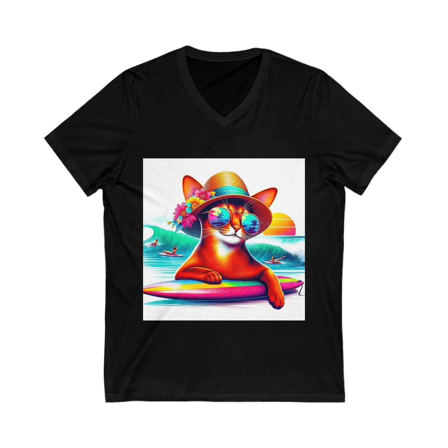 Abyssinian surfing Short Sleeve V-Neck Tee