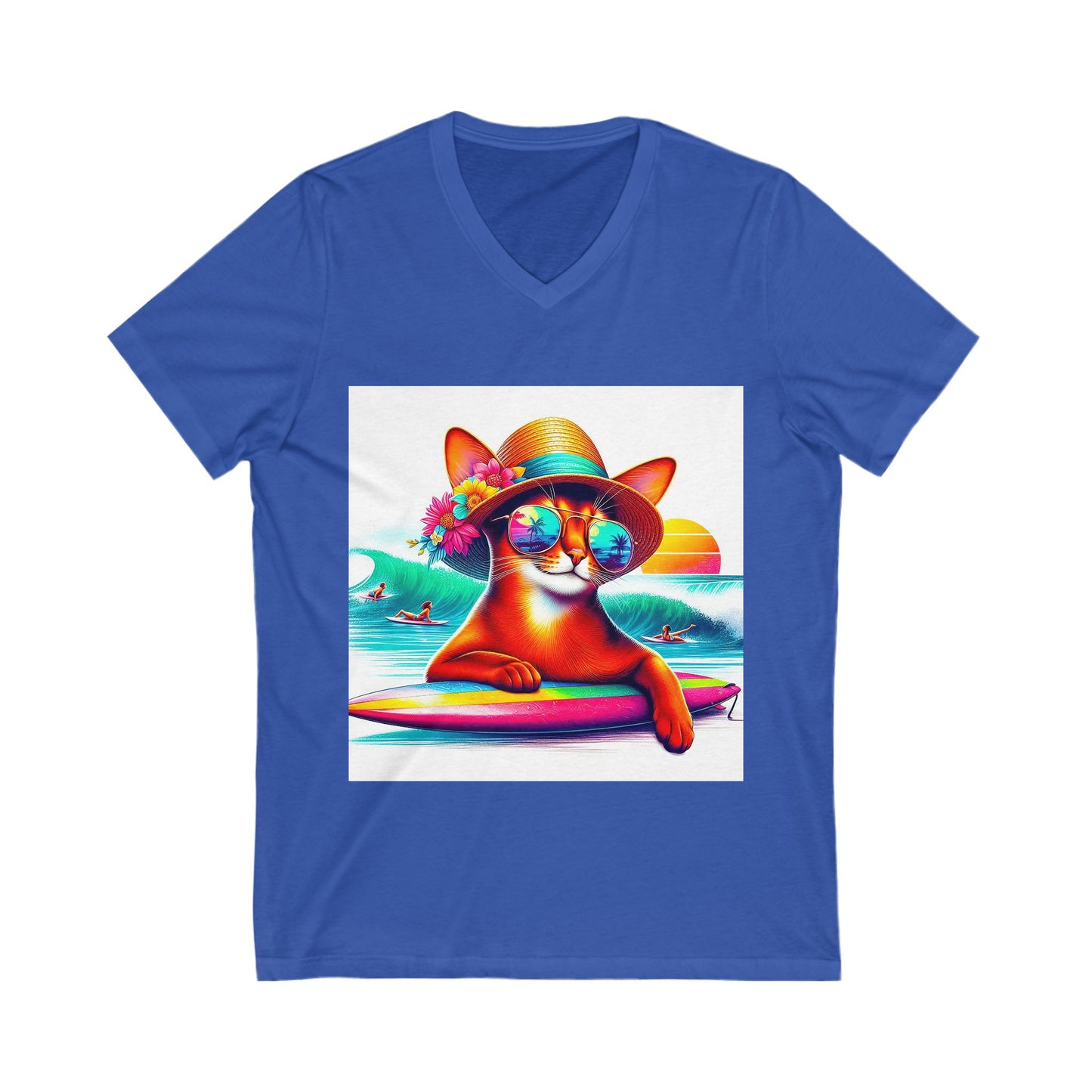 Abyssinian surfing Short Sleeve V-Neck Tee