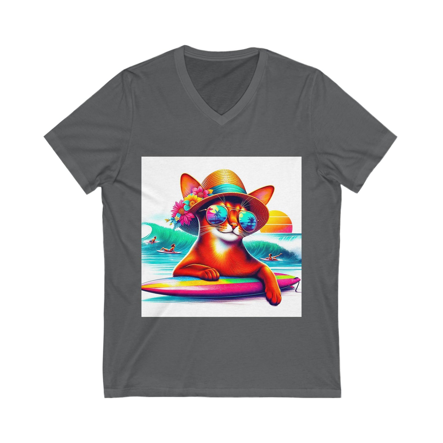 Abyssinian surfing Short Sleeve V-Neck Tee
