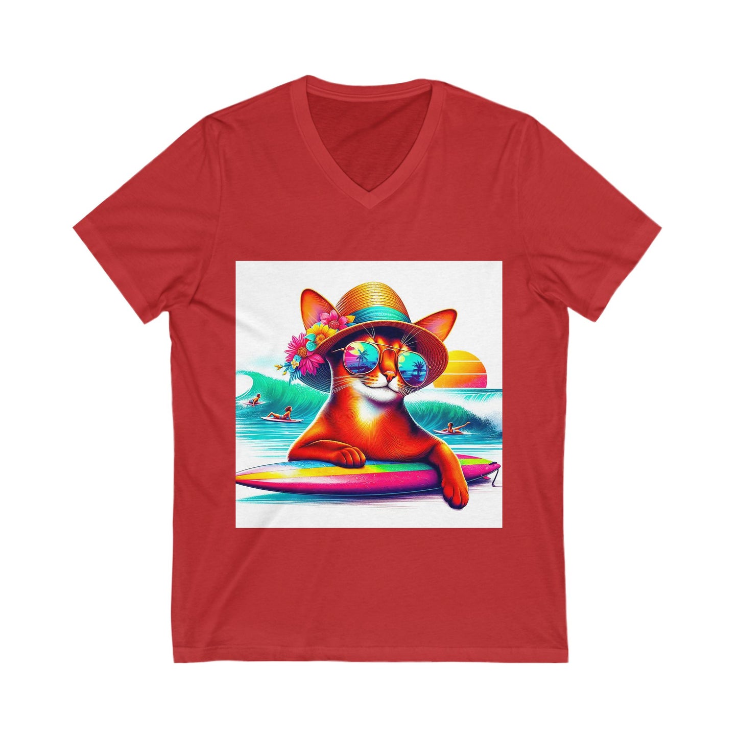 Abyssinian surfing Short Sleeve V-Neck Tee