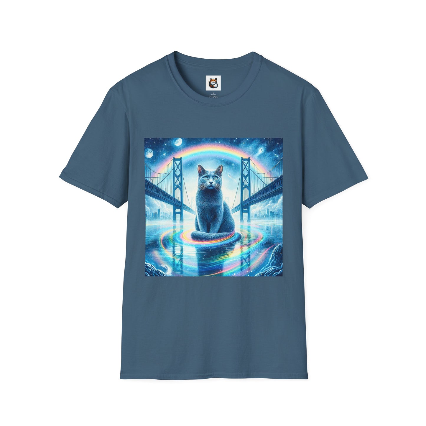 Russian Blue Cat Unisex Softstyle T-Shirt