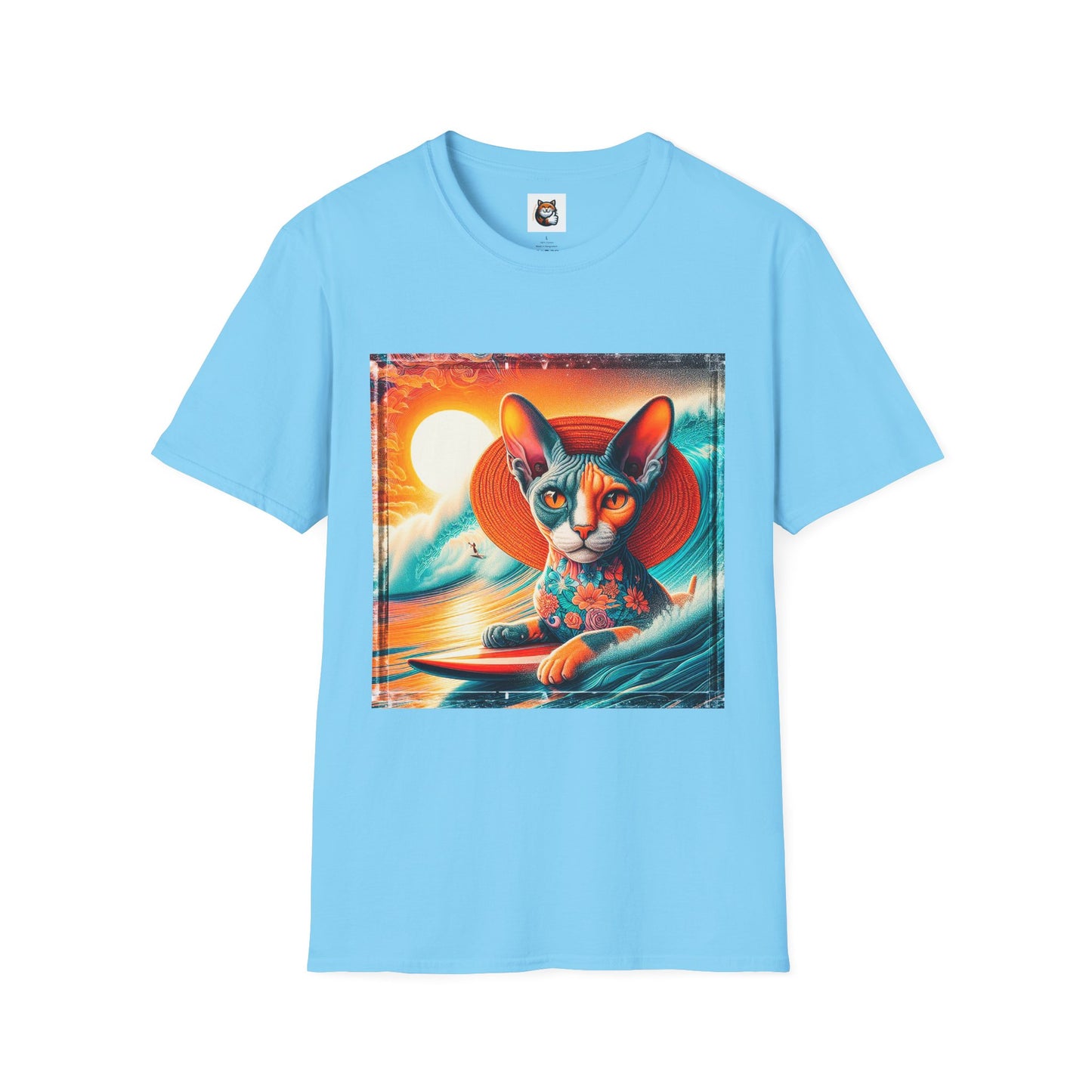 Devon Rex Cat hawaiian surfer Softstyle T-Shirt