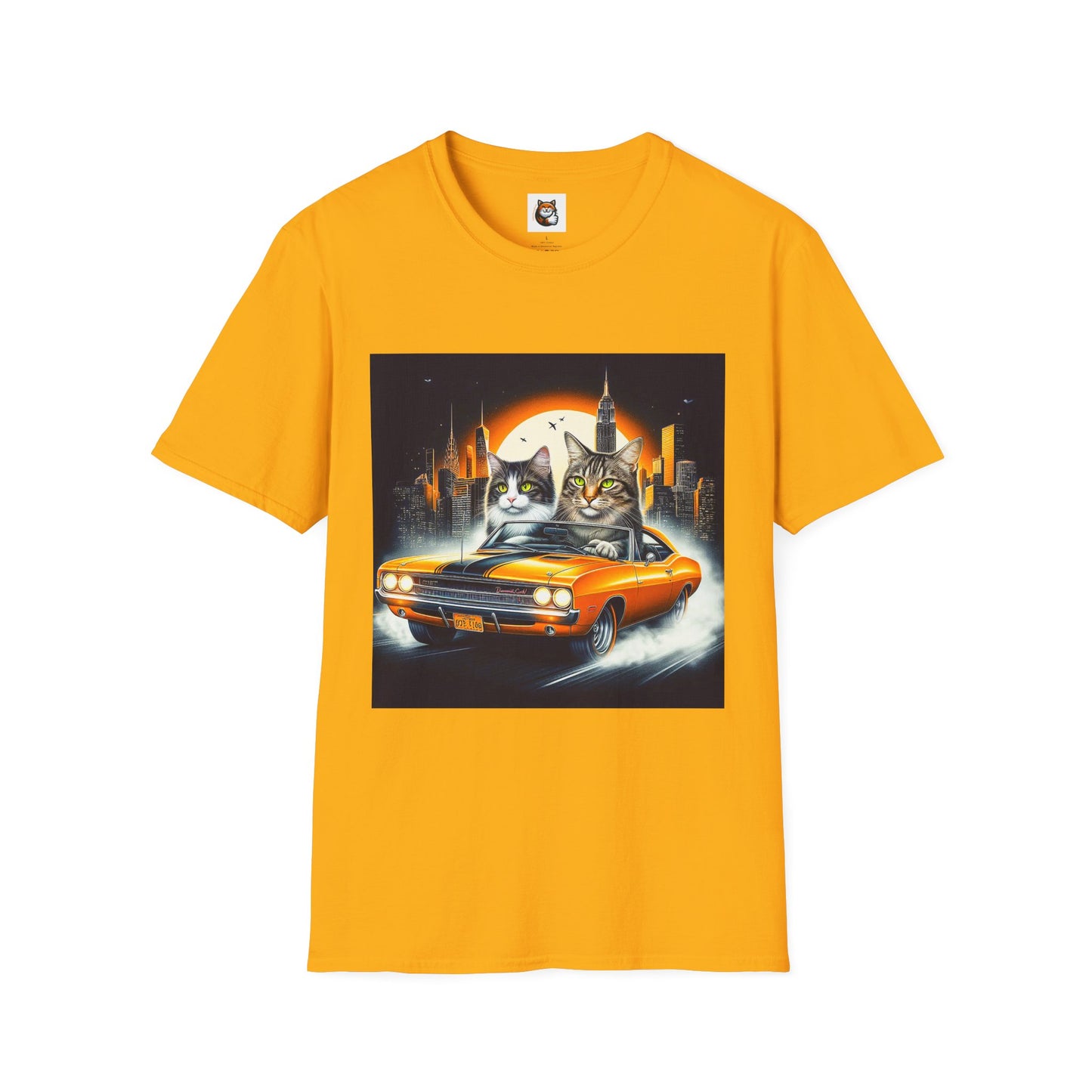 Wacky Domestic Cat Unisex Softstyle T-Shirt