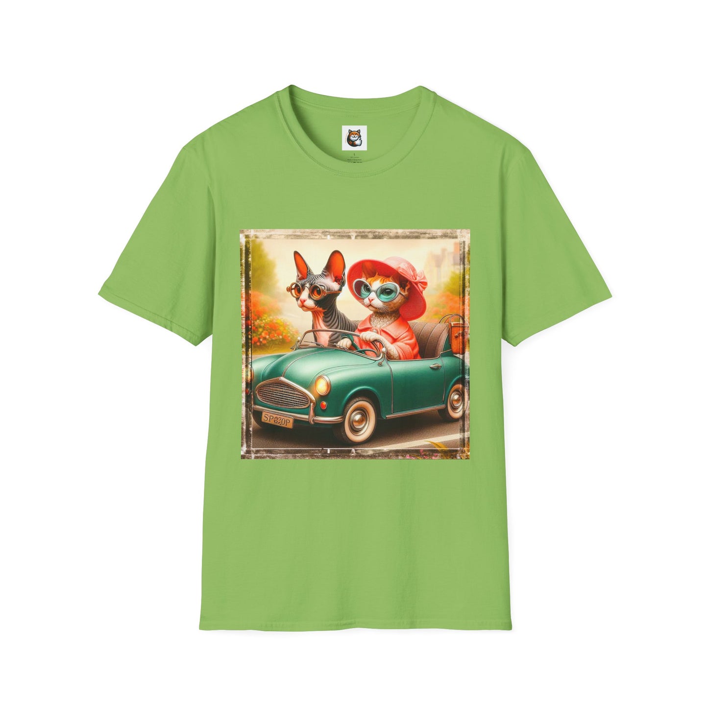 Wacky Cornish Rex Cat friends driving  T-Shirt