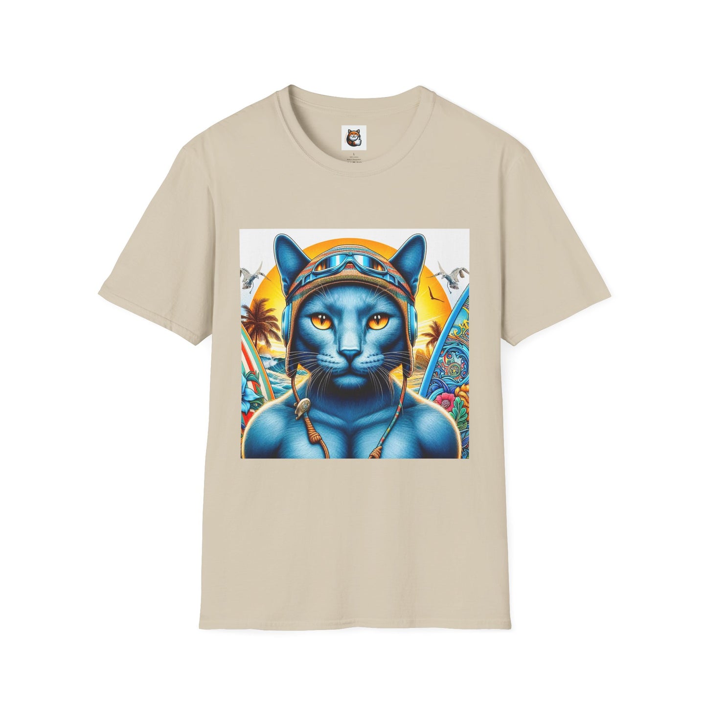 Russian Blue Cat Unisex Softstyle T-Shirt