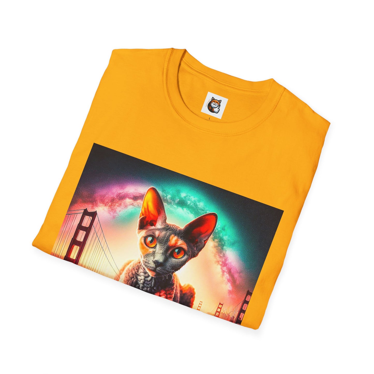 Devon Rex rainbow  Unisex Softstyle T-Shirt