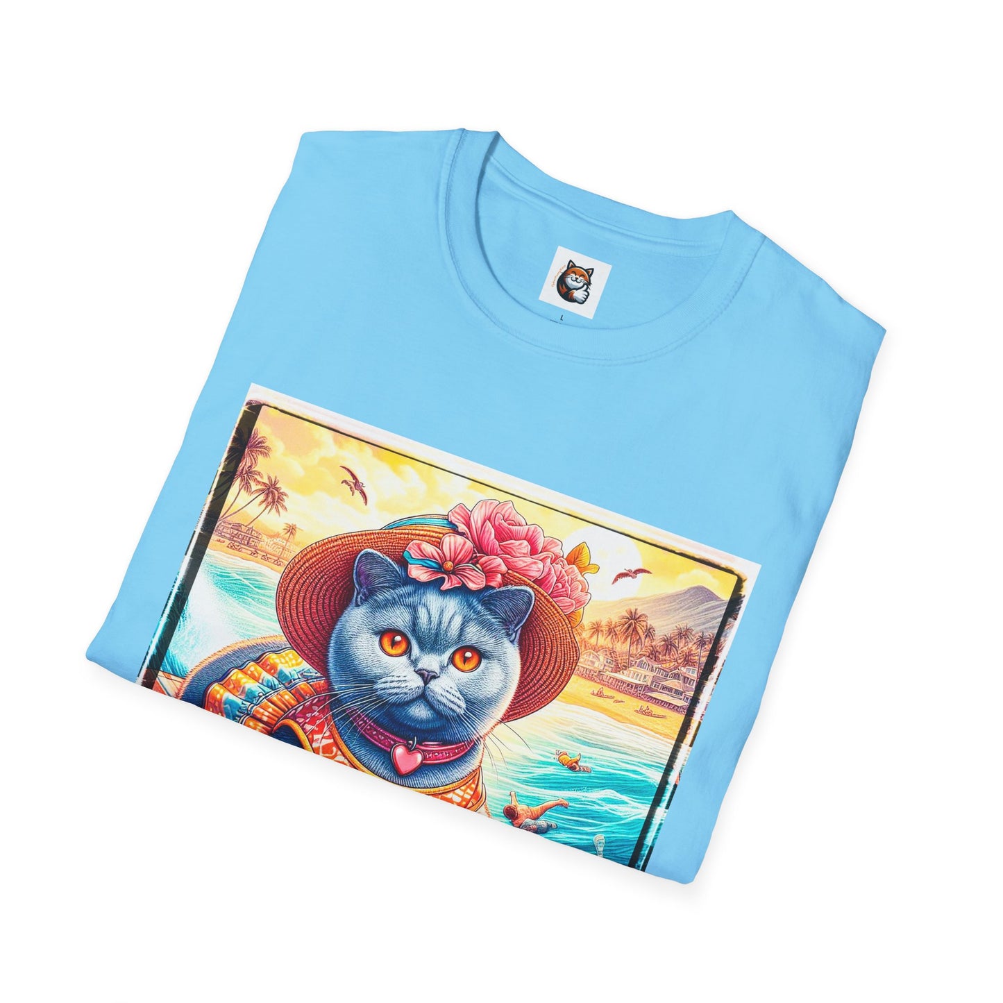 British Shorthair pretty surfer girl Softstyle T-Shirt