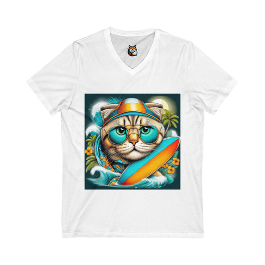 Scottish Fold Cat pretty surfer boy shirt
