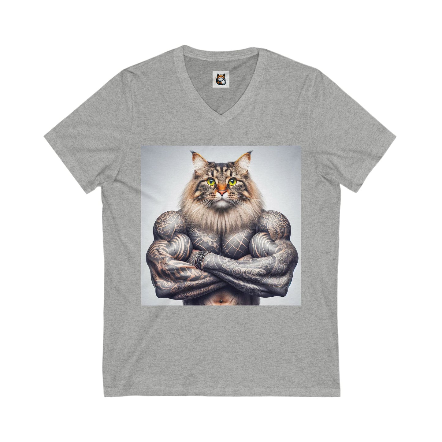 Norwegian Forest Cat Unisex Jersey Short Sleeve V-Neck Tee