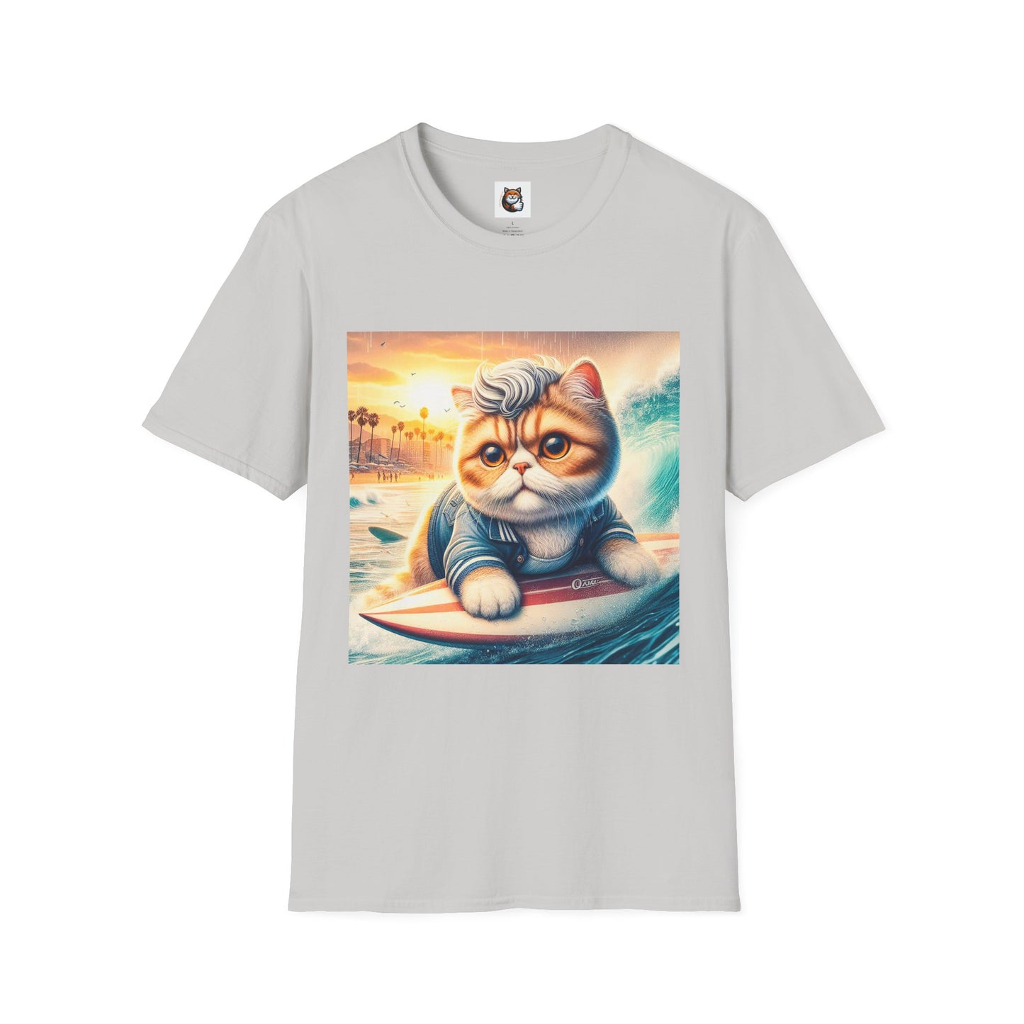 Selkirk Rex Cat T-Shirt -handsome surfer