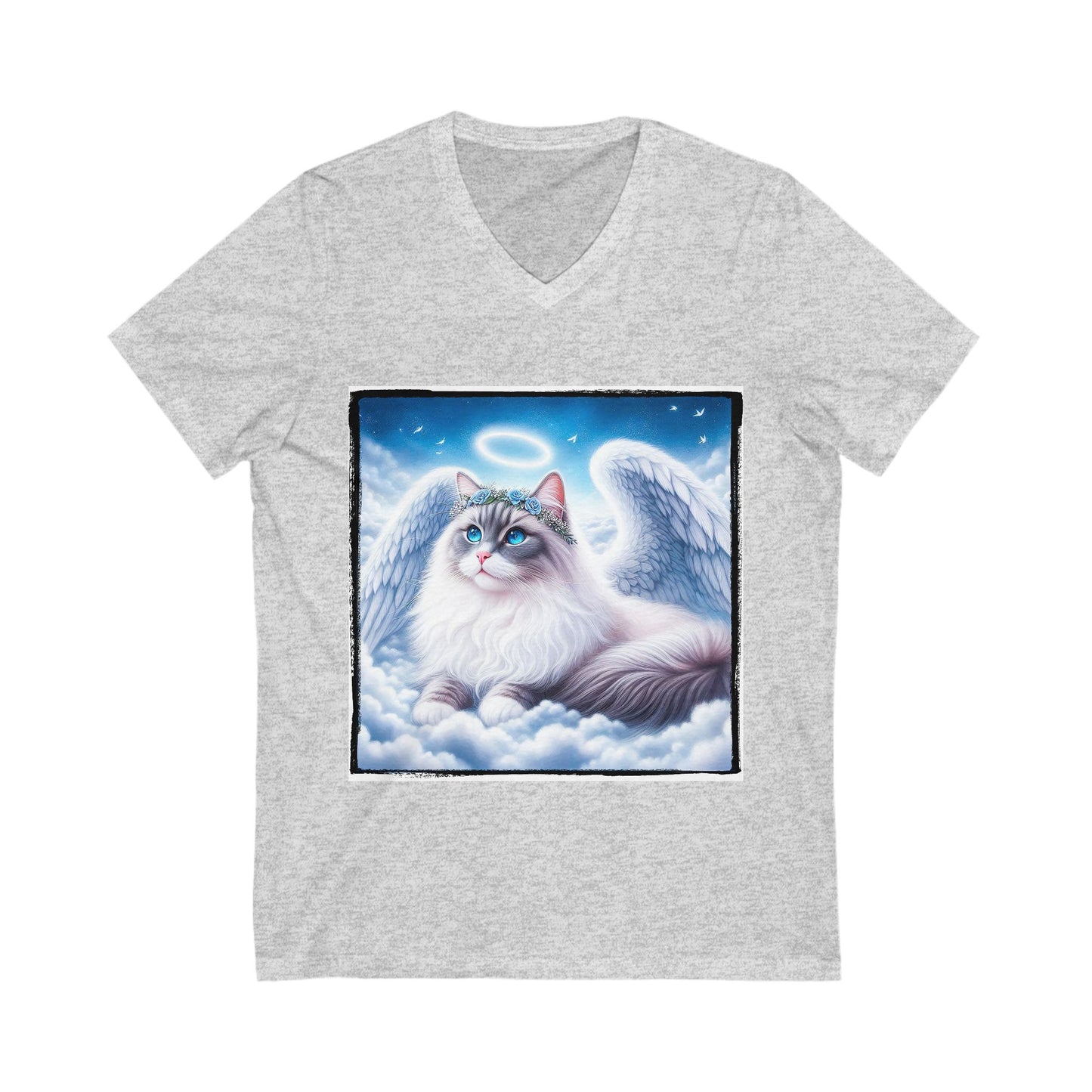 Ragdoll Cat Unisex Jersey Short Sleeve V-Neck Tee