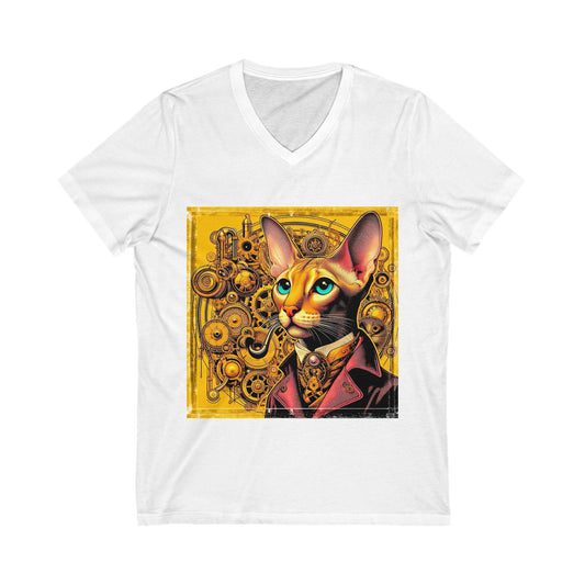 Oriental Shorthair Unisex Jersey Short Sleeve V-Neck Tee