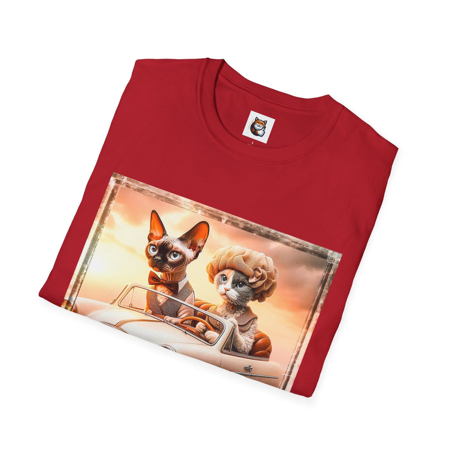 Wacky  Devon Rex pretty sunset  Unisex Softstyle T-Shirt