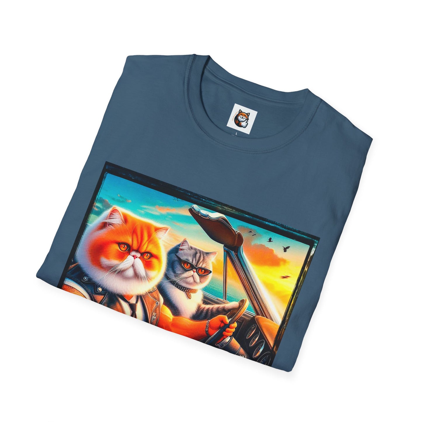 Wacky Exotic Shorthair Cat Unisex Softstyle T-Shirt