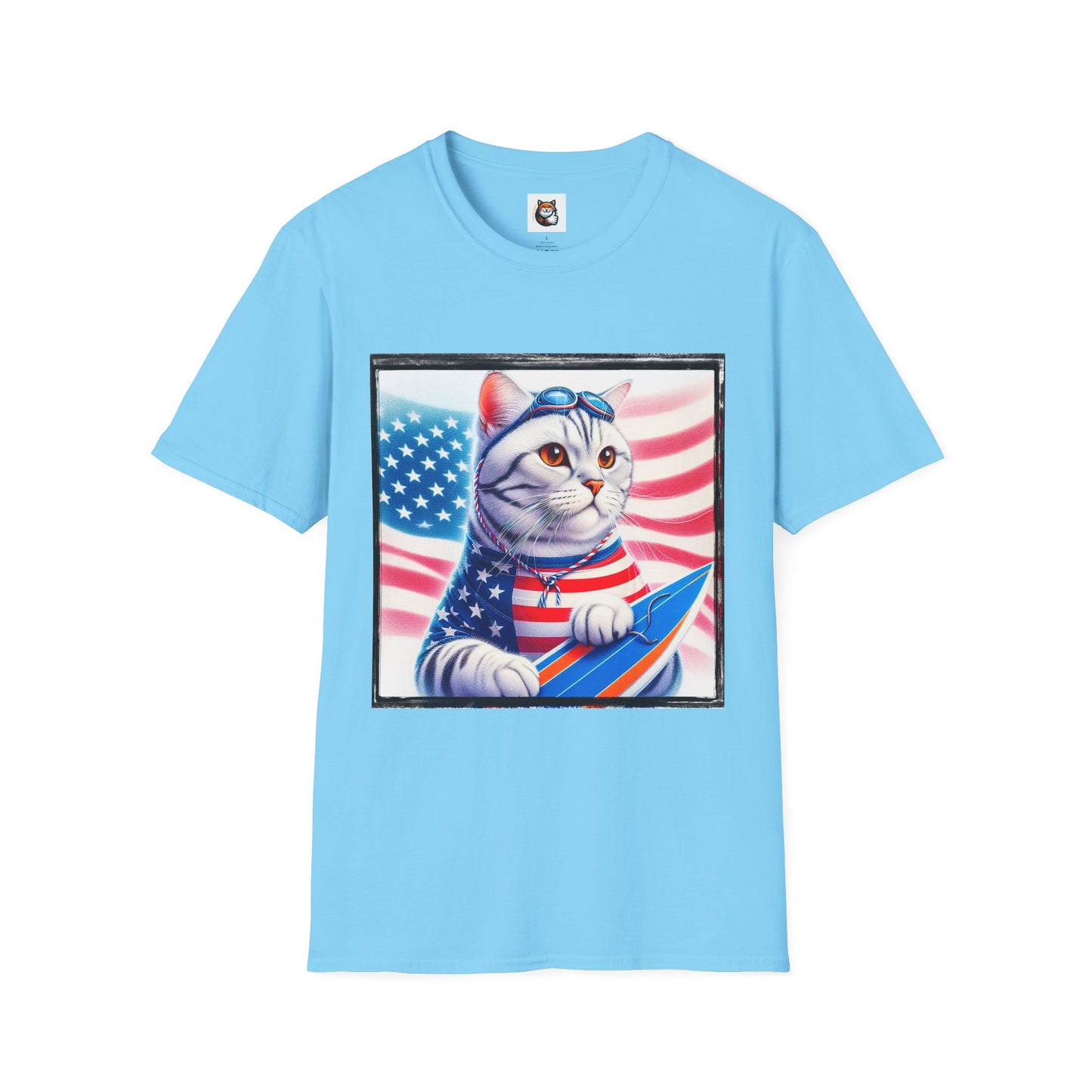 American Shorthair americsn flag Softstyle T-Shirt