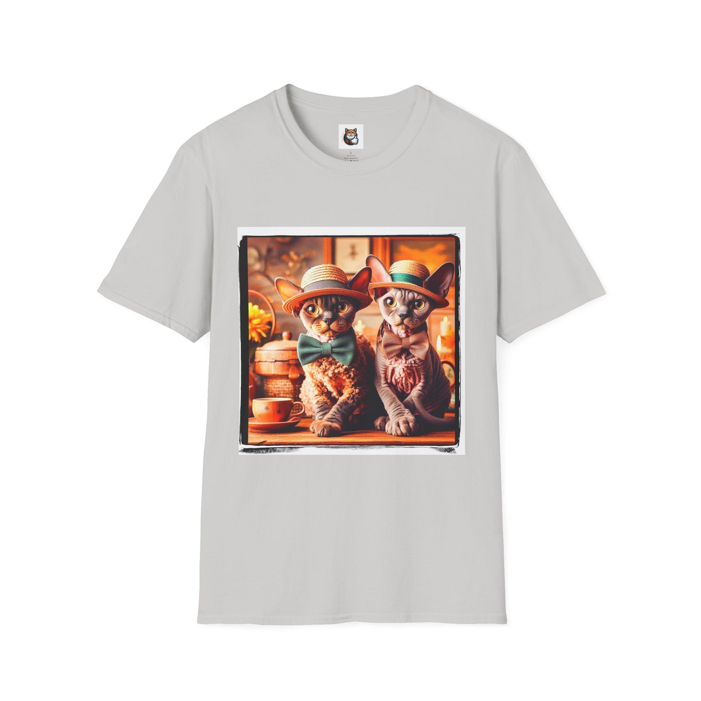 Devon Rex bow and tie Unisex Softstyle T-Shirt