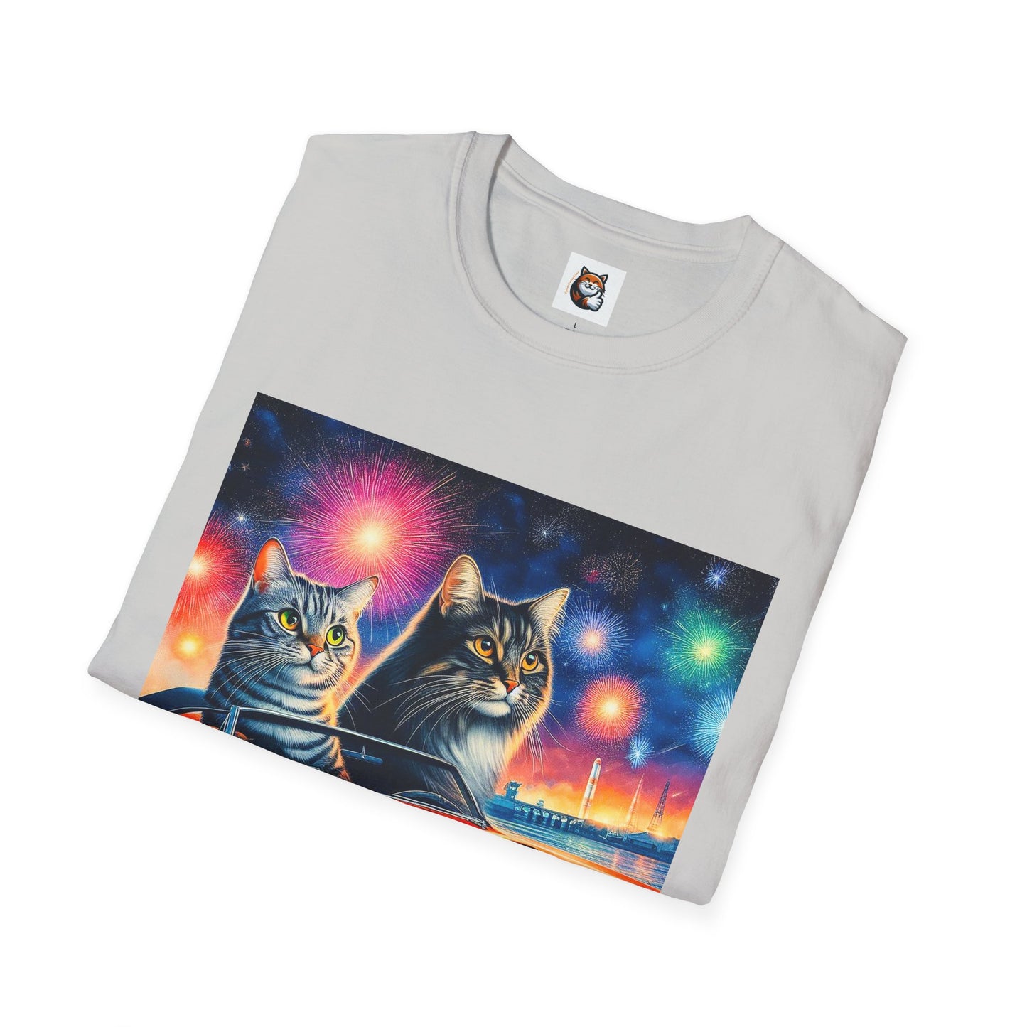 Wacky Domestic Cat Unisex Softstyle T-Shirt