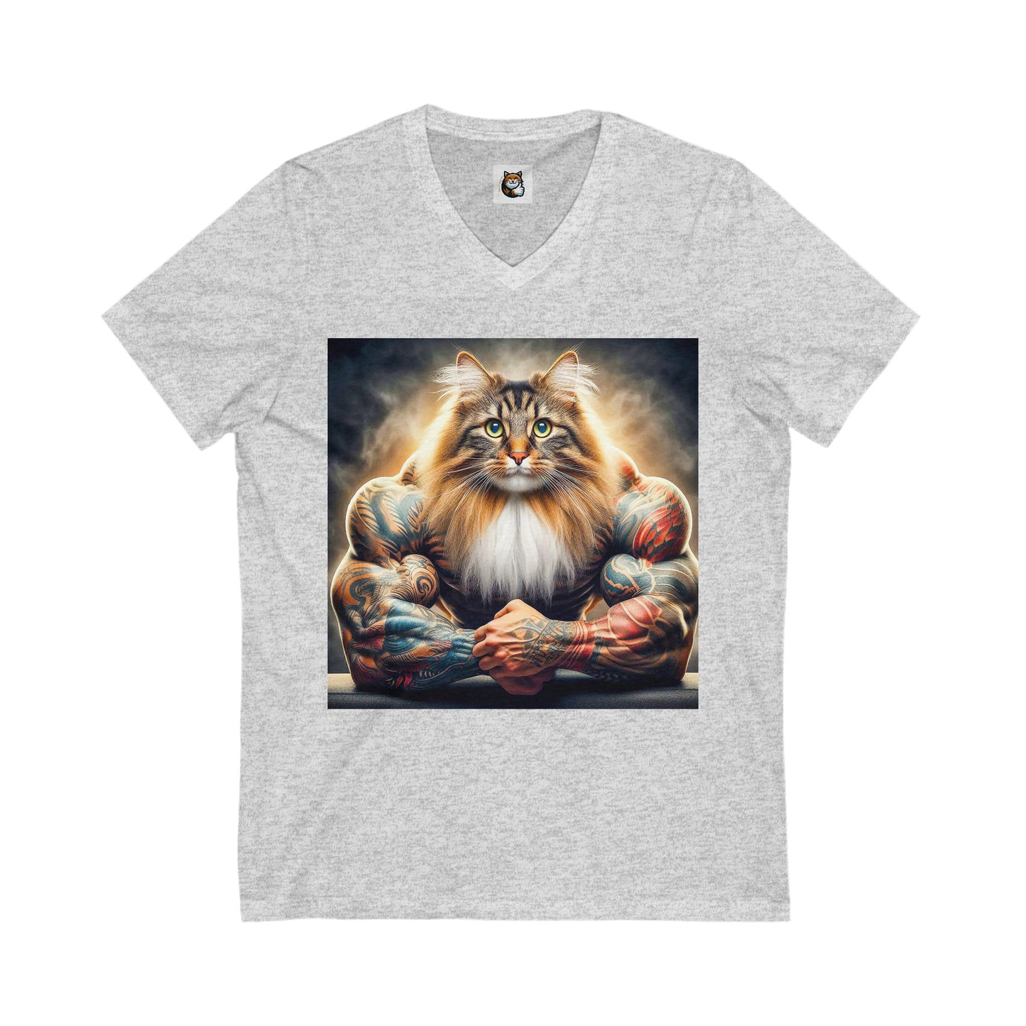Norwegian Forest Cat Unisex Jersey Short Sleeve V-Neck Tee