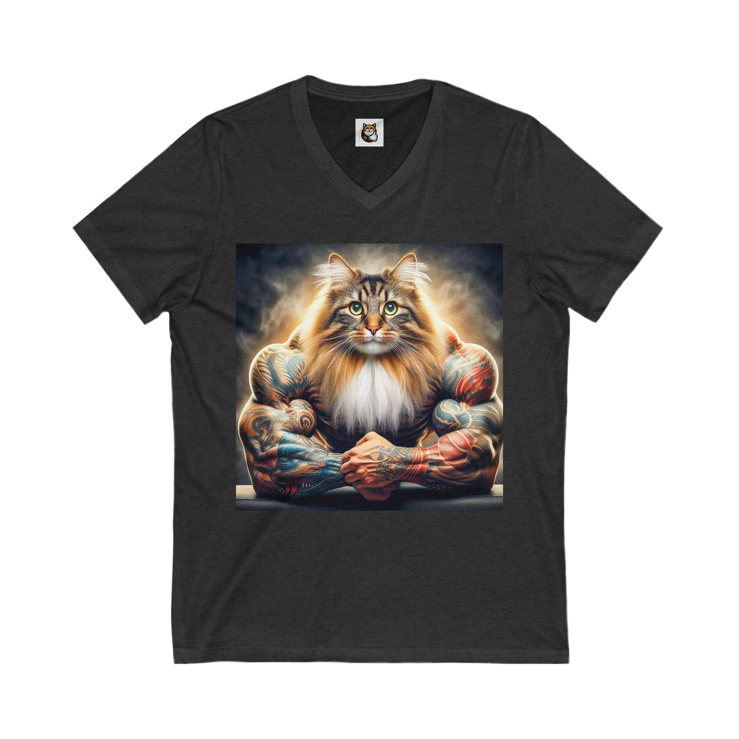 Norwegian Forest Cat Unisex Jersey Short Sleeve V-Neck Tee