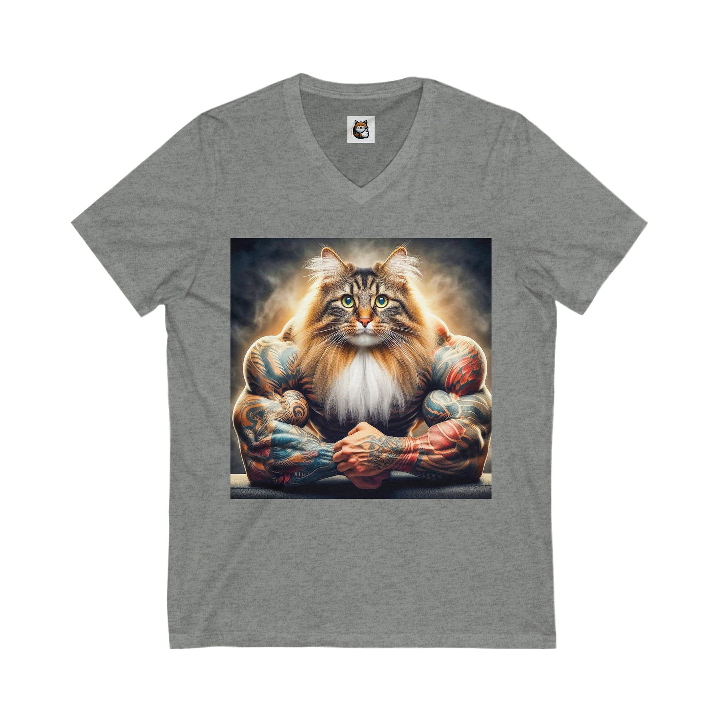 Norwegian Forest Cat Unisex Jersey Short Sleeve V-Neck Tee