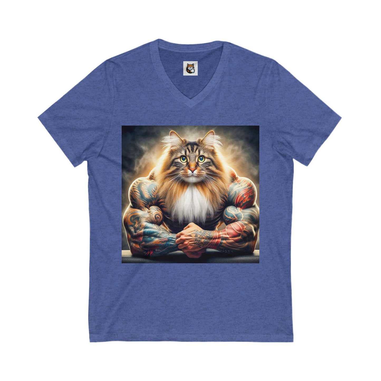 Norwegian Forest Cat Unisex Jersey Short Sleeve V-Neck Tee