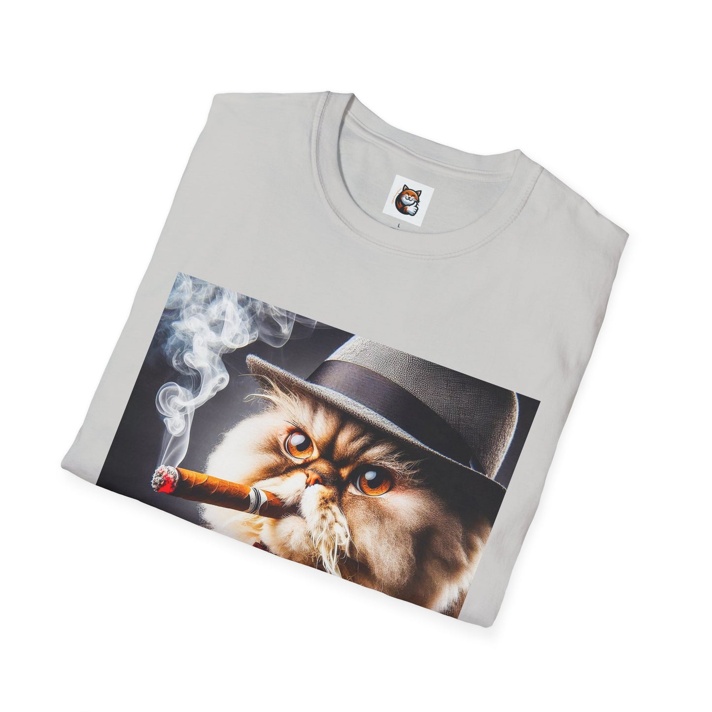 Selkirk Rex Cat T-Shirt cigar smoking