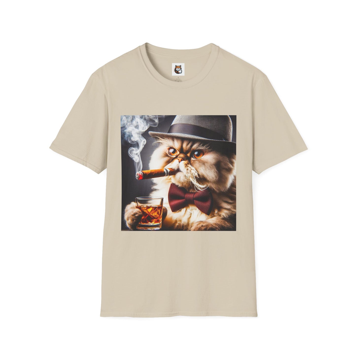 Selkirk Rex Cat T-Shirt cigar smoking