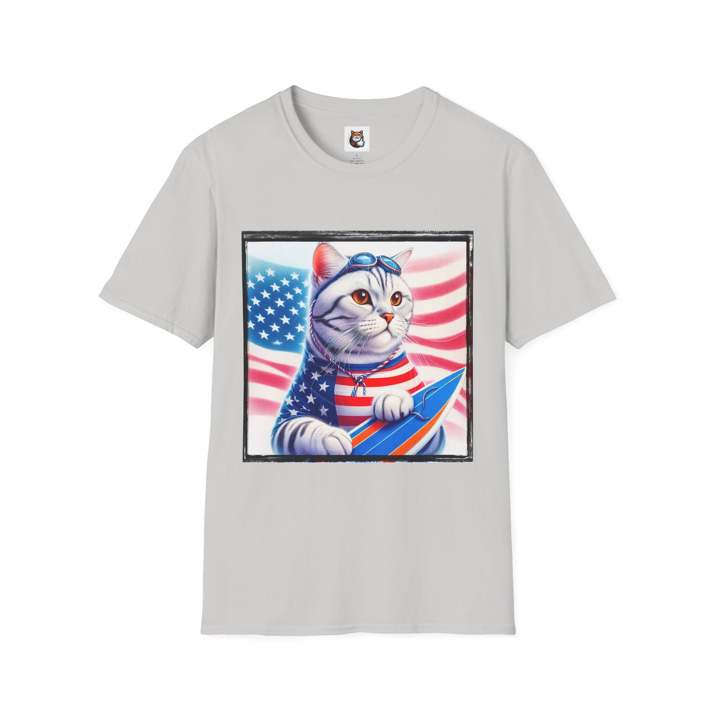 American Shorthair americsn flag Softstyle T-Shirt