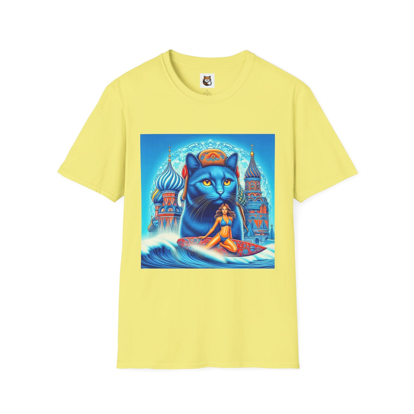 Russian Blue Cat egyptian goddess Softstyle T-Shirt