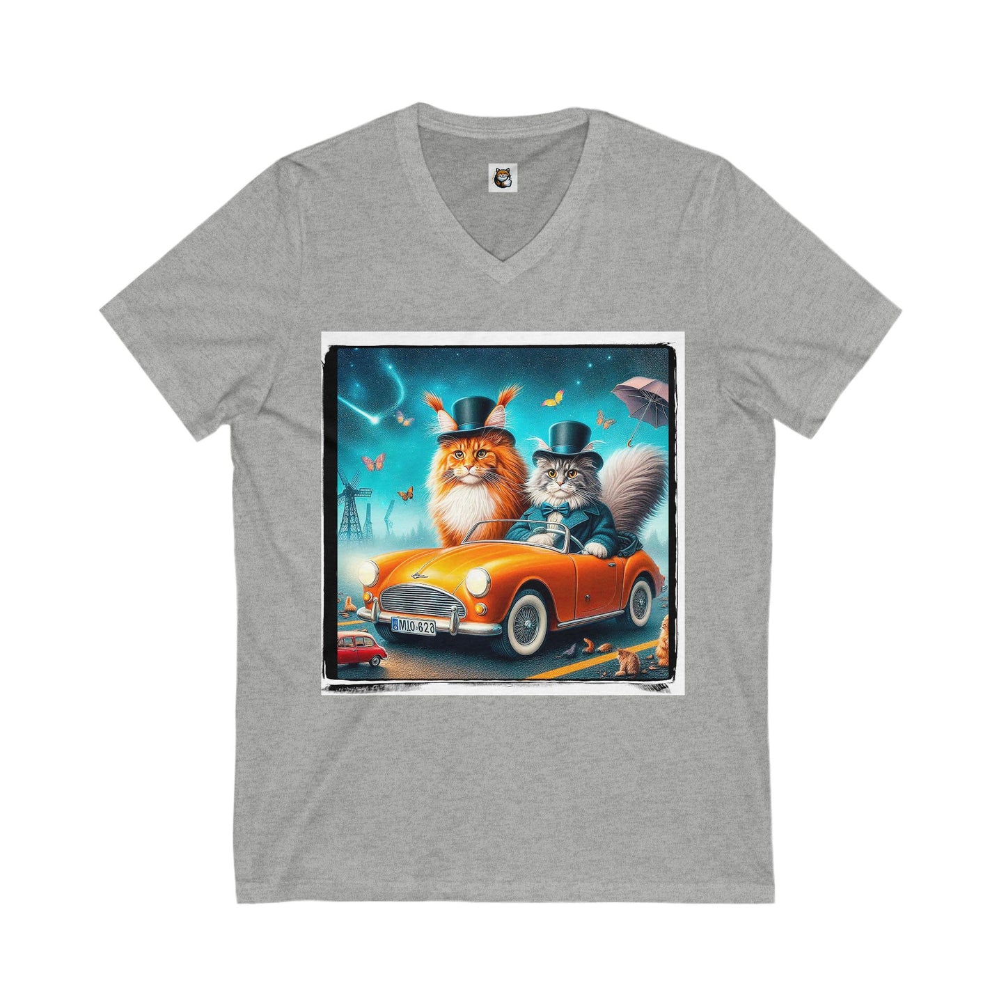 Wacky Maine Coon Unisex Jersey Short Sleeve V-Neck Tee
