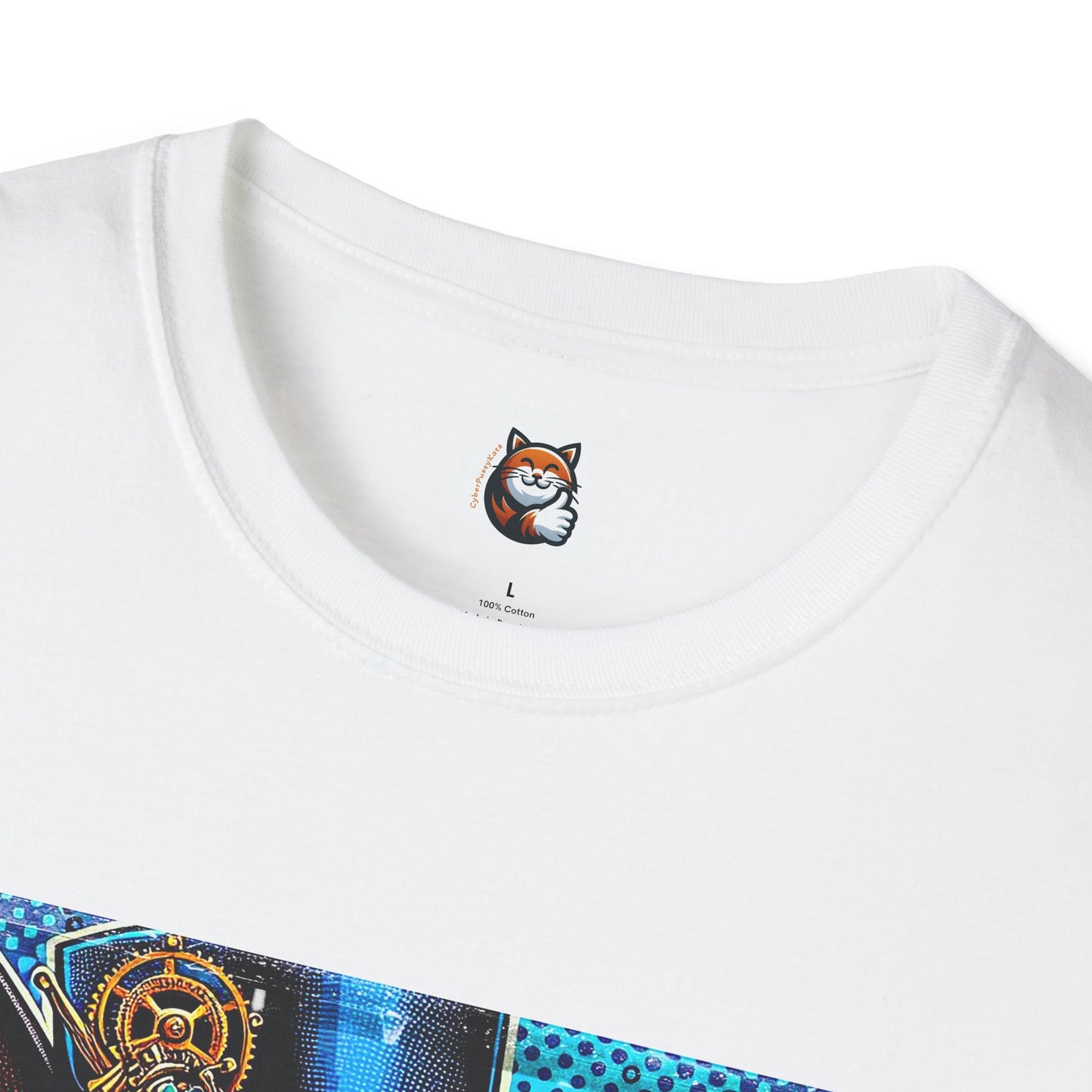 Devon Rex steam punk  Unisex Softstyle T-Shirt