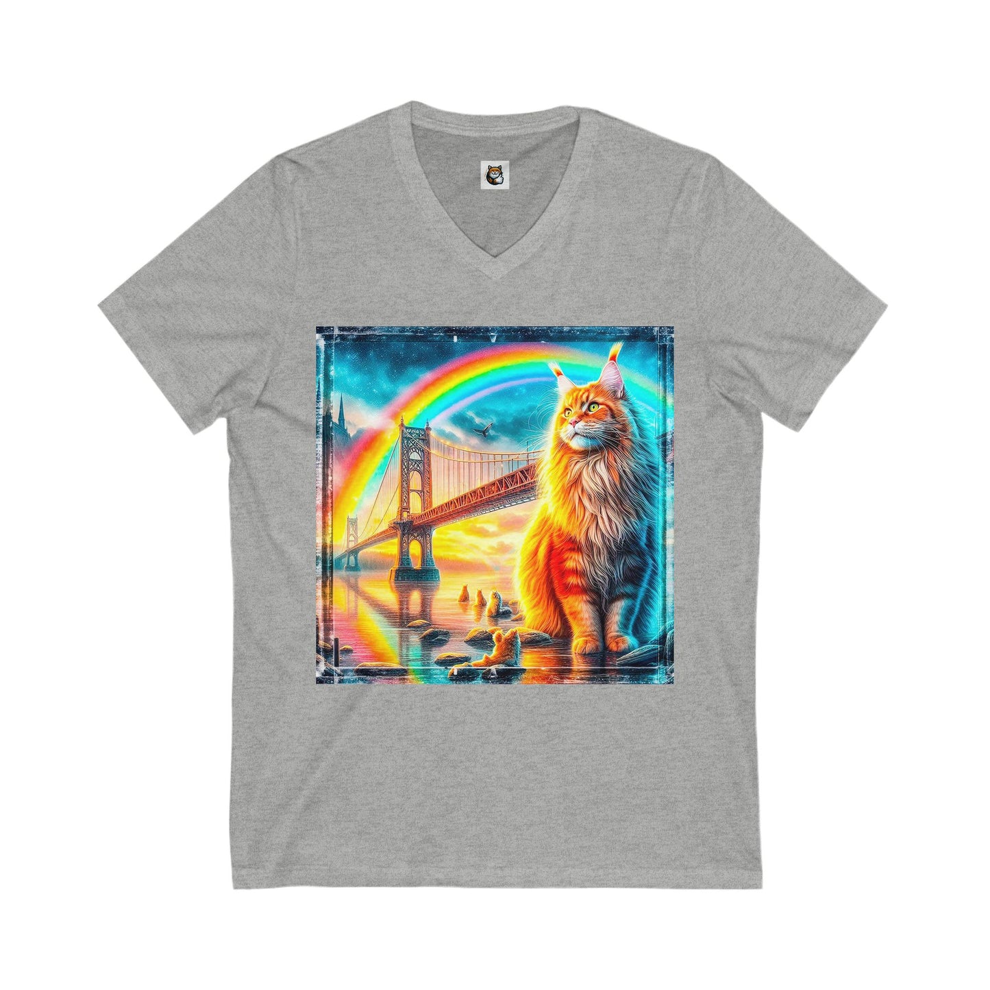 Maine Coon Unisex Jersey Short Sleeve V-Neck Tee